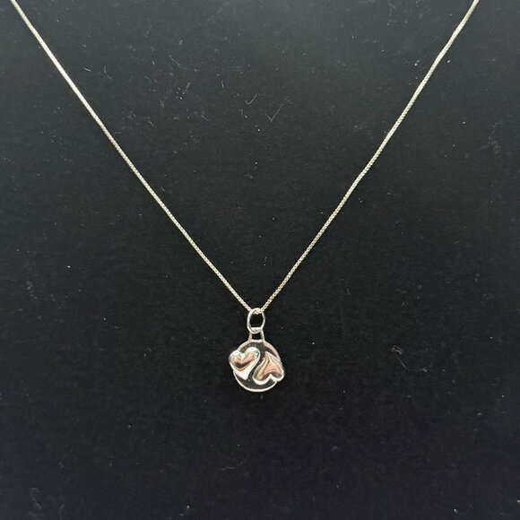 Sterling Silver Double Heart Necklace - Picture 1 of 3